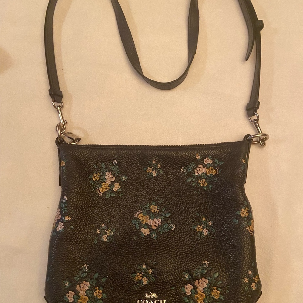 Coach Mini Abby Duffle With Rose Bouquet Print Midnight Dark Blue # 91022